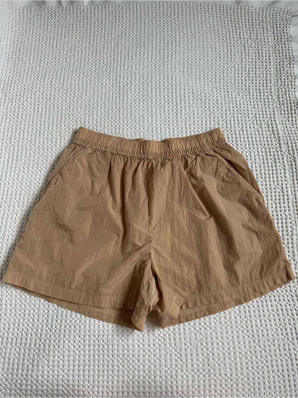 Aritzia Casual Elastic Waist Tan Shorts